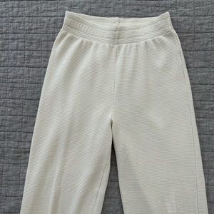 Reformation White Waffle Knit Pant